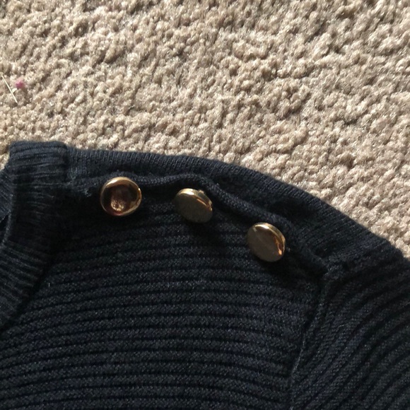 Apt. 9: Black Sweater with White Sheer Peplum - Picture 2 of 6